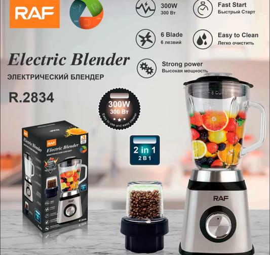 RAF High Speed 1.5L Portable 2 in 1 Blender and Juicers Glass Double Jar Blender Smoothie Blender R 2834