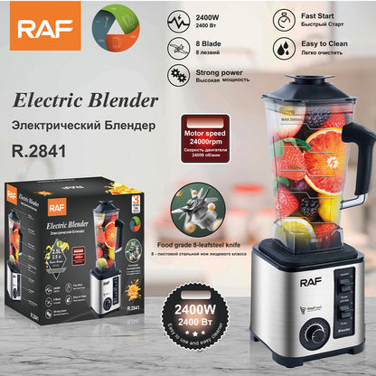 RAF R.2841 2400W High-Power Electric Blender – 8-Blade, 2.5L Capacity, 24000RPM Motor, Food Grade Jar, Easy to Clean