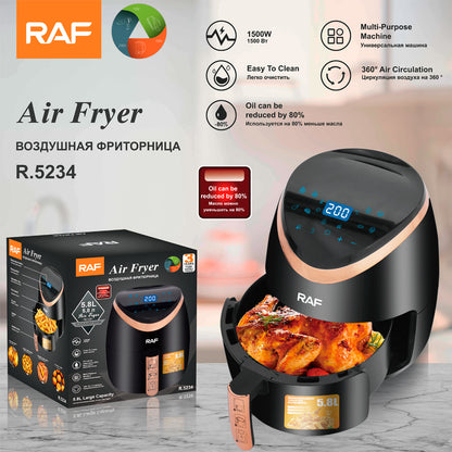 RAF Air Fryer 5.8L Double Pot Non-stick Basket Touch Screen 5234