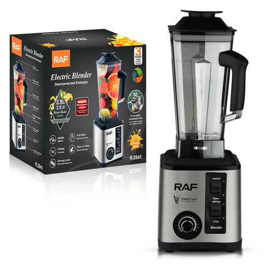 RAF R.2841 2400W High-Power Electric Blender – 8-Blade, 2.5L Capacity, 24000RPM Motor, Food Grade Jar, Easy to Clean